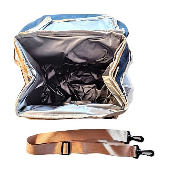 Denim Dual-Compartment Insulated Lunch Bag w/Strap ~ BONUS Zip Storage Bag NEW! - Picture 4 of 13